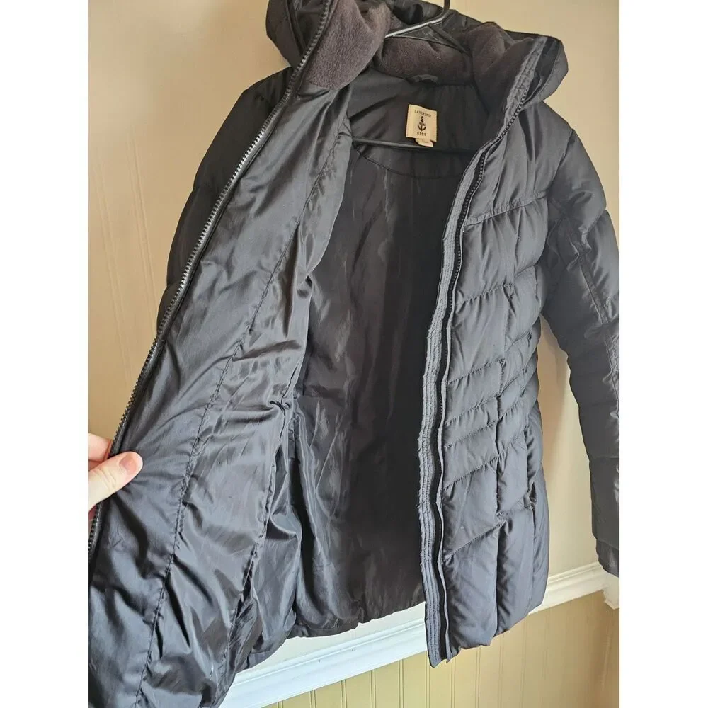 Lands' End Kids Down Filled Puffer Coat Parka Hooded Winter‎ Jacket Large 14